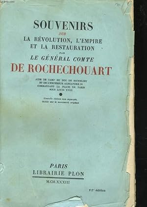 Bild des Verk�ufers f�r SOUVENIRS SUR LA REVOLUTION, L'EMPIRE ET LA RESTAURATION zum Verkauf von Le-Livre