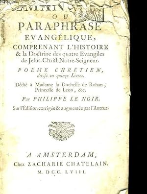 Seller image for EMANUEL OU PARAPHRASE EVANGELIQUE. for sale by Le-Livre