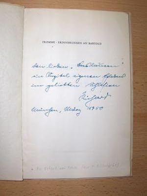 Immagine del venditore per Erinnerungen an Bartold. venduto da Antiquariat am Ungererbad-Wilfrid Robin