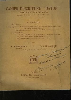 Seller image for CAHIER D'ECRITURE " BATON" for sale by Le-Livre