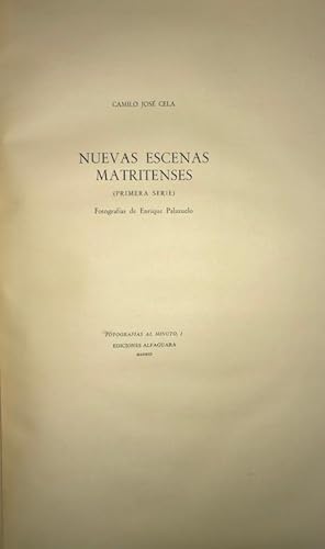 Imagen del vendedor de NUEVAS ESCENAS MATRITENSES. Primera edici�n. (Fotograf�as al minuto). Primera a sexta serie a la venta por F�bula Libros (Librer�a Jim�nez-Bravo)