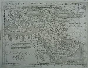 Turcici Imperii descriptio. Kupferstich-Karte v. Girolamo Porro aus Giovanni Antonio Magini "Geog...