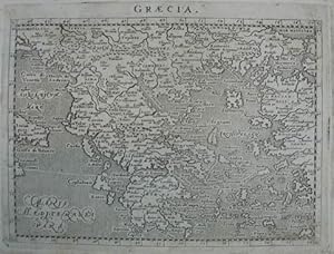 Graecia. Kupferstich-Karte v. Giovanni Antonio Magini aus "Geographiae Universae". Venedig 1596 1...