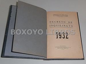 Seller image for Decreto de Inquilinato 1932 for sale by Boxoyo Libros S.L.