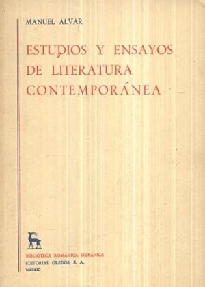 ESTUDIOS Y ENSAYOS DE LITERATURA CONTEMPORANEA