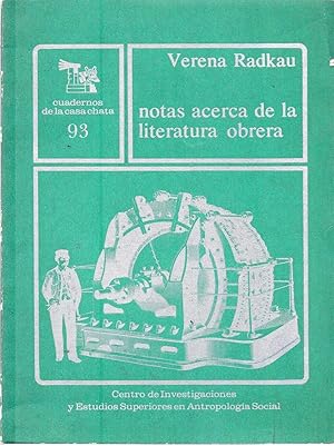 Seller image for NOTAS ACERCA DE LA LITERATURA OBRERA. El taller Literatura del Mundo del Trabajo de la Repblica Federal Alemana for sale by Buenos Aires Libros