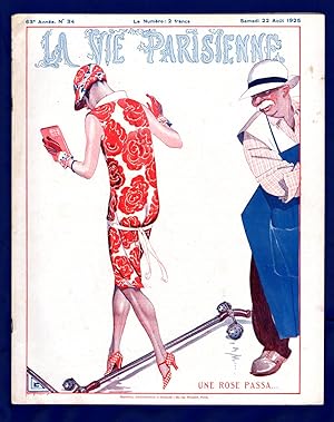 Seller image for La Vie Parisienne - Samedi 22 Aout 1925. Art Deco/Nouveau. Illustrations by Cheri Herouard, Georges Leonnec, Henry Fournier, Henri Avelot, Maurice Milliere, Georges Pavis, and others uncredited for sale by Singularity Rare & Fine
