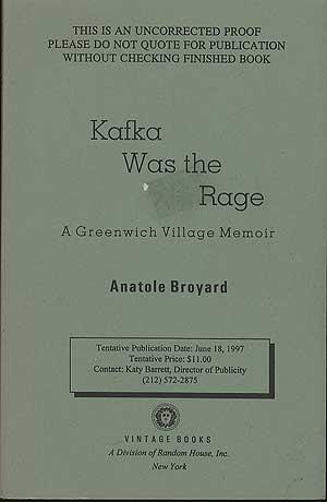 Immagine del venditore per Kafka Was the Rage: A Greenwich Village Memoir venduto da Between the Covers-Rare Books, Inc. ABAA