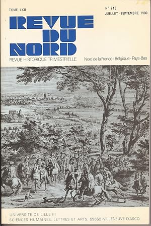 Bild des Verkufers fr REVUE DU NORD : Tome LXII N 246 Juillet-Septembre 1980 zum Verkauf von Bouquinerie L'Ivre Livre