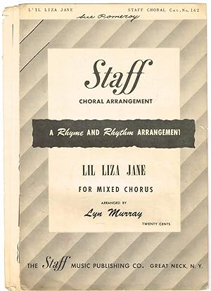 Immagine del venditore per L'IL LIZA JANE For Mixed Chorus (SATB) with Piano accompaniment venduto da SUNSET BOOKS