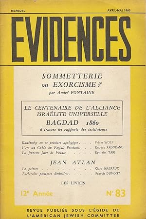 Imagen del vendedor de Evidences. 12e Anne, n83. Avril-Mai 1960 a la venta por PRISCA