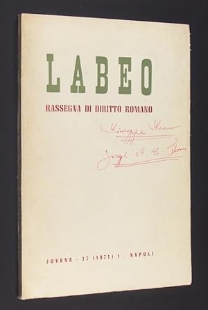 Labeo. Rassegna di diritto romano. Jovene, 17 (1971) 1.
