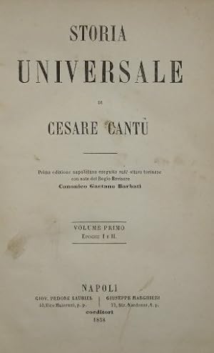 Storia Universale di Cesare Cantù. Vol. I