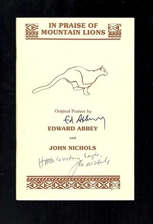 IN PRAISE OF MOUNTAIN LIONS. Signed