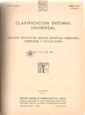 CLASIFICACIÓN DECIMAL UNIVERSAL