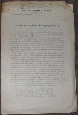 Seller image for  propos de la phylognie des plasmodiophoraces. for sale by alphabets