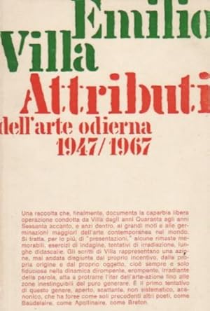 Bild des Verkufers fr Attributi dell'arte odierna. 1947-1967. zum Verkauf von Libreria Giorgio Maffei