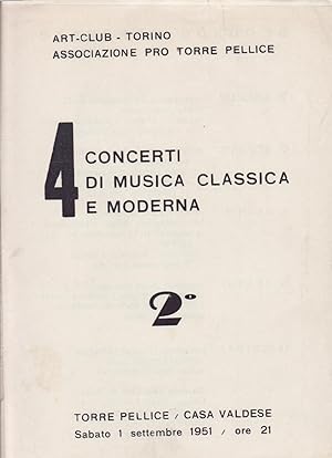 Immagine del venditore per 4 Concerti di musica classica e moderna. venduto da Libreria Giorgio Maffei
