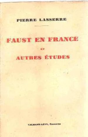 Bild des Verkufers fr faust en France et autres etudes zum Verkauf von JLG_livres anciens et modernes