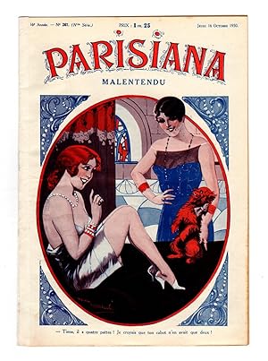 Seller image for Parisiana / Jeudi 16 Octobre 1930 / Art Deco/Nouveau; pin-up; light erotica; cover art by Jack Abeille; rear cover art by Rene Giffey for sale by Singularity Rare & Fine