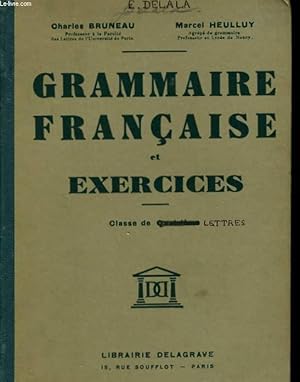 Imagen del vendedor de GRAMMAIRE FRANCAISE ET EXERCIES - CLASSE DE QUATRIEME a la venta por Le-Livre
