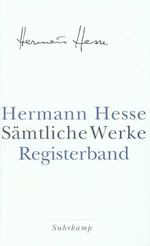 Imagen del vendedor de Smtliche Werke in 20 Bnden: Registerband a la venta por Rheinberg-Buch Andreas Meier eK