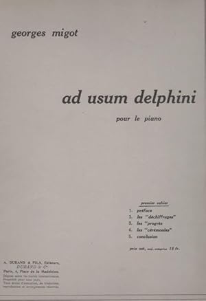 Immagine del venditore per ad usum delphini pour le piano: Premier & Deuxi me Cahier. venduto da OLD WORKING BOOKS & Bindery (Est. 1994)