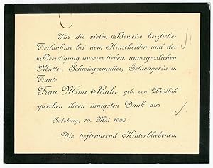 Imagen del vendedor de Eigenh. Briefkarte mit U. a la venta por Antiquariat INLIBRIS Gilhofer Nfg. GmbH