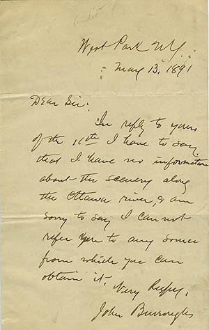 ALS from John Burroughs, referring to scenery along the Ottawa River