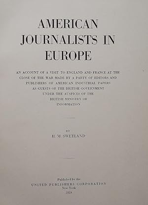 AMERICAN JOURNALISTS IN EUROPE