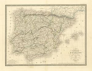 Bild des Verkufers fr Carte des Royaumes d'Espagne et de Portugal zum Verkauf von Sergio Trippini