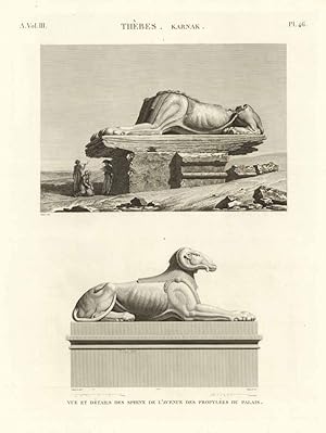 Seller image for Thbes. Karnak - Vue et dtails des sphinx de l'avenue des propyles du palais for sale by Sergio Trippini