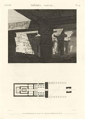 Seller image for Thbes. Karnak - Vue intrieure et plan du grand temple du sud for sale by Sergio Trippini