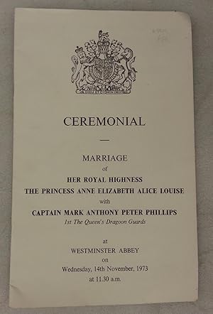 The Form of Solemnization of Matrimony, (b. 1950, Princess Royal, daughter of Elizabeth II) and C...