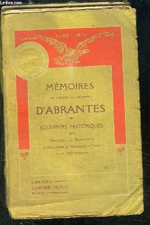 Bild des Verkufers fr Mmoires de Madame la Duchesse d'Abrants. TOME III zum Verkauf von Le-Livre