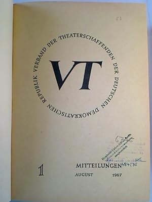 Mitteilungen / Verband der Theaterschaffenden der DDR. - 1967, 1 - 1970, 18 (lückenhaft) (gebunde...