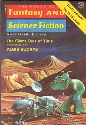 Seller image for The Magazine of Fantasy and Science Fiction November 1975, The Silent Eyes of Time, Wish Fiddle, The Boy in the Iron Mask, Game Show, Things are Seldom, Pages from a 22nd Century Zoologist's Notebook, Last of the Chauvinists, Best Foot Backward for sale by Nessa Books