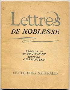 Image du vendeur pour Lettres de noblesse mis en vente par Librairie Gastra