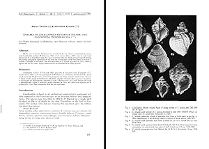 Seller image for Remarks on Coralliophila richardi (P. Fischer, 1882) (Gastropoda, Prosobranchia). In 8vo, offp., pp. 8 + 8 figs. Offprint from Bollettino Malacologico, 22(1-4) for sale by NATURAMA