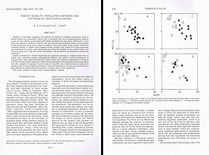 Image du vendeur pour Habitat stability, population histories and patterns of variation in Cepaea. In 8vo, offp., pp. 20 with 8 figs. Offprint from Malacologia 25(2) mis en vente par NATURAMA