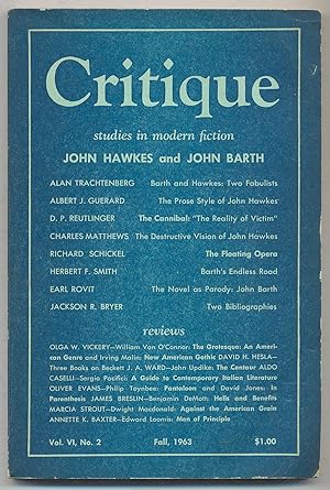 Immagine del venditore per Critique: Studies in Modern Fiction - Volume VI, Number 2, Fall, 1963 venduto da Between the Covers-Rare Books, Inc. ABAA