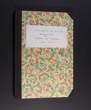 Stimmen der Zeit. Monatsschrift für Politik und Literatur. Herausgegeben von Adolph Kolatschek.