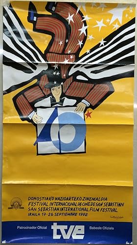 CARTEL 40 FESTIVAL INTERNACIONAL DE CINE DE SAN SEBASTIAN 1992 - PATROCINADOR OFICIAL TVE