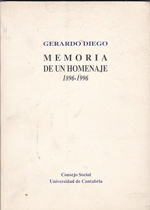 Bild des Verkufers fr Gerardo Diego. Memoria de un homenaje 1896-1996 zum Verkauf von LIBRERA GULLIVER