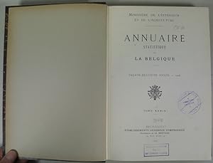 Imagen del vendedor de Annuaire Statistique de la Belgique, Trente-Neuvieme Annee 1908. (Tome XXXIX) a la venta por Antiquariat Bookfarm