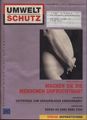 Bild des Verkufers fr Umweltchemikalien: Machen sie die menschen Unfruchtbar?, in: UMWELTSCHUTZ, November 1996. Das Manager-Magazin fr kologie und Wirtschaft. zum Verkauf von Antiquariat Bookfarm