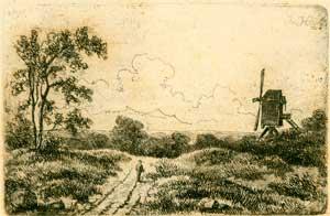 Dutch landscape with Windmill.