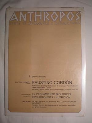 Revista Anthropos Nº 1 - 1985. Faustino Cordón. Pensamiento biológico evolucionista