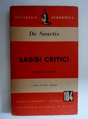 Bild des Verkufers fr SAGGI CRITICI Volume Secondo a cura di Carlo Salinari. Universale Economica, 184" zum Verkauf von Historia, Regnum et Nobilia