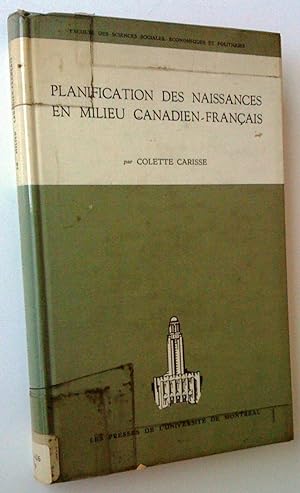 Seller image for Planification des naissances en milieu canadien-franais for sale by Claudine Bouvier
